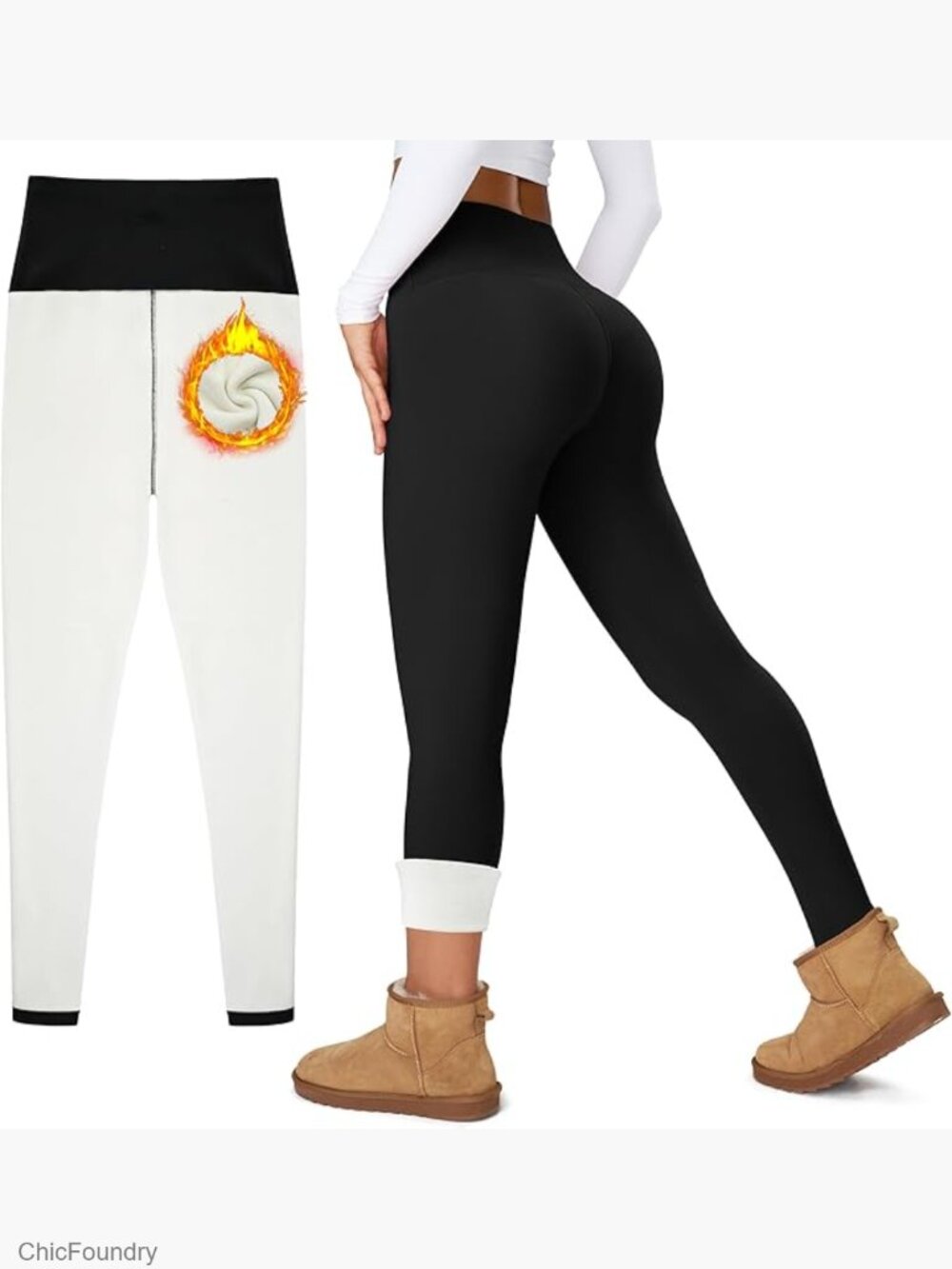 Thick Fleece Lined Leggings High Waisted Tummy Control Thermal Winter Yoga Pants
